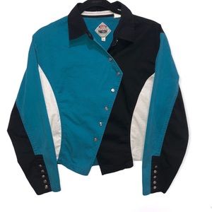 Vintage Colorblock Western Button Up Shirt